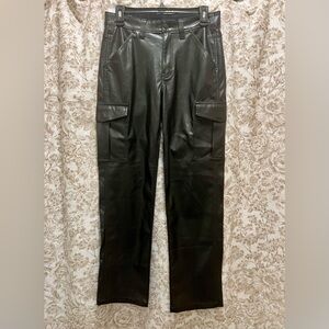 Women’s Black Leather Cargo Pants by Gap- NWOT
